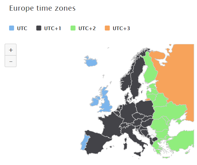 europe time zones map